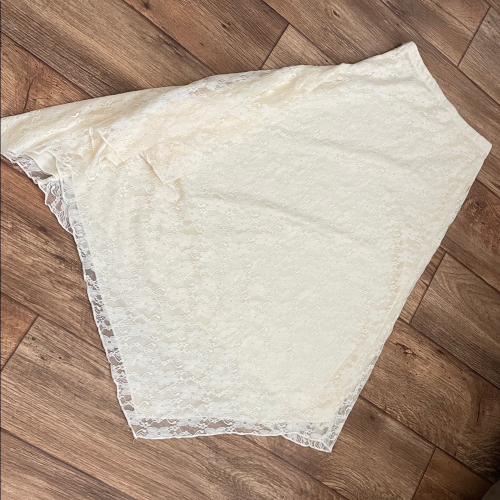Persaya Cream Lace Maxi Aline Skirt Woman Size Small